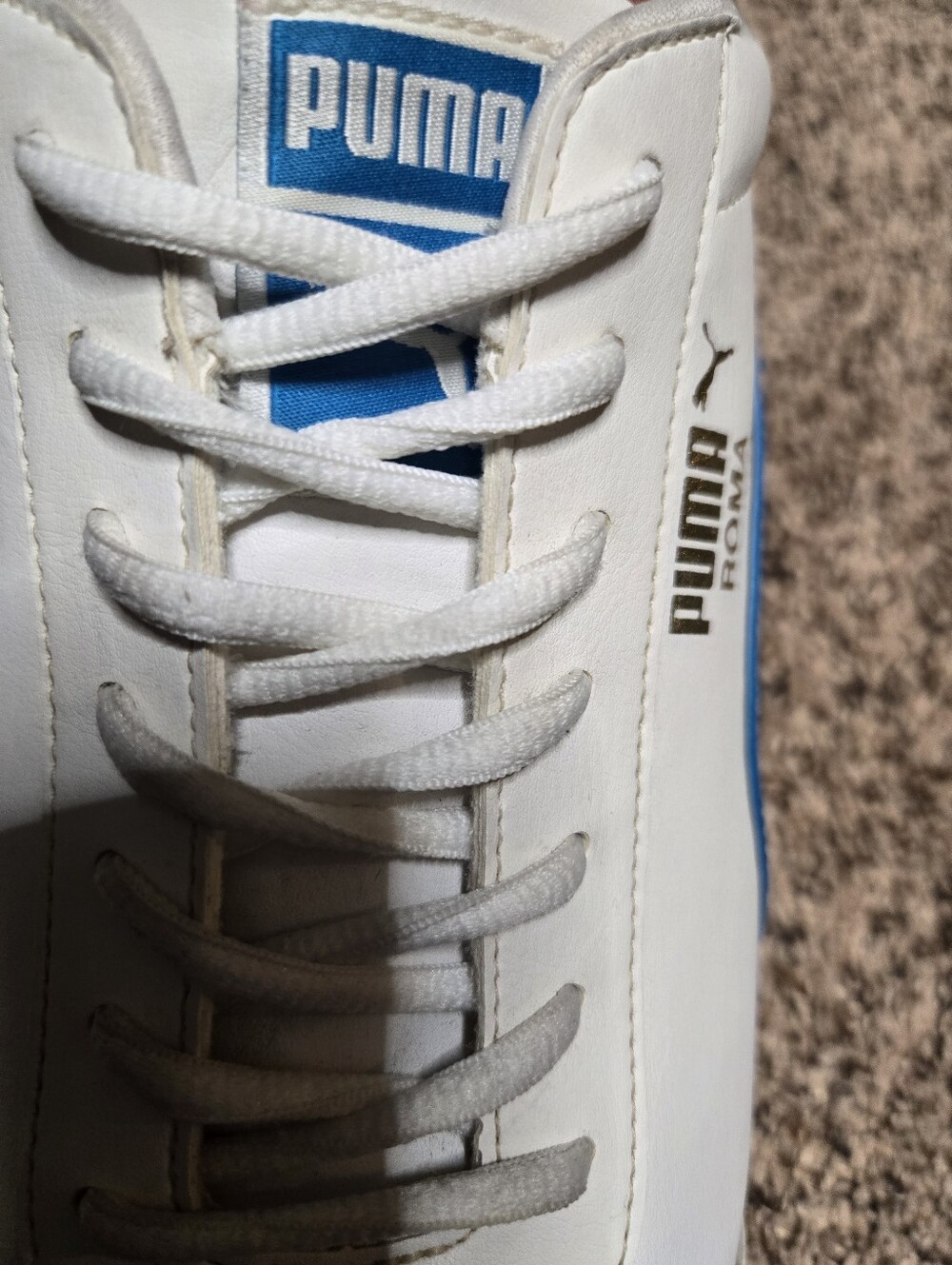 *Size 12* Puma Roma* White w/Blue Logo* - Picture 4 of 8